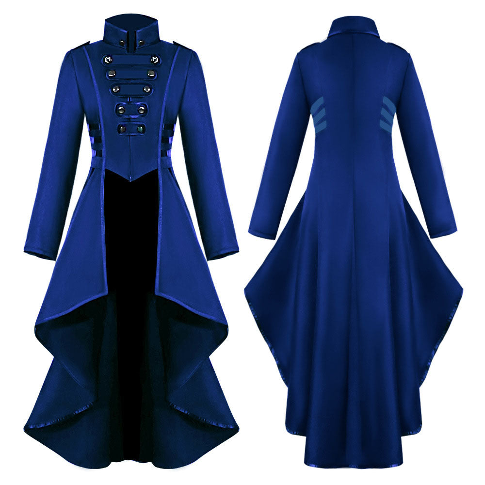 Halloween Costume Tailcoat Middle Age High-Low Vintage Long Tailcoat Cosplay for Women