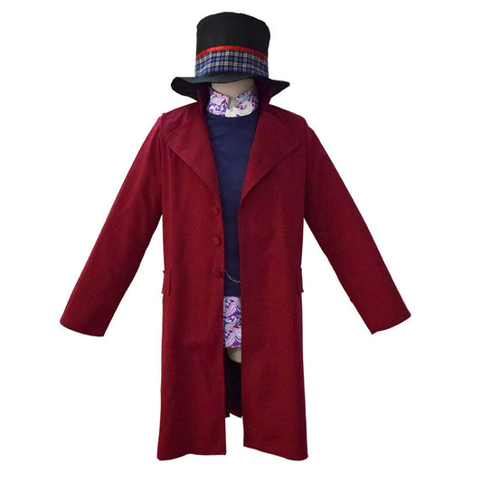 Charlie and the Chocolate Factory Costume Willy Wonka Cosplay Full Outfit with Hat for Men