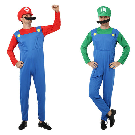 Super Mario Costume Super Mario Cosplay Overalls full outfit with Accessories for Adults and Kids