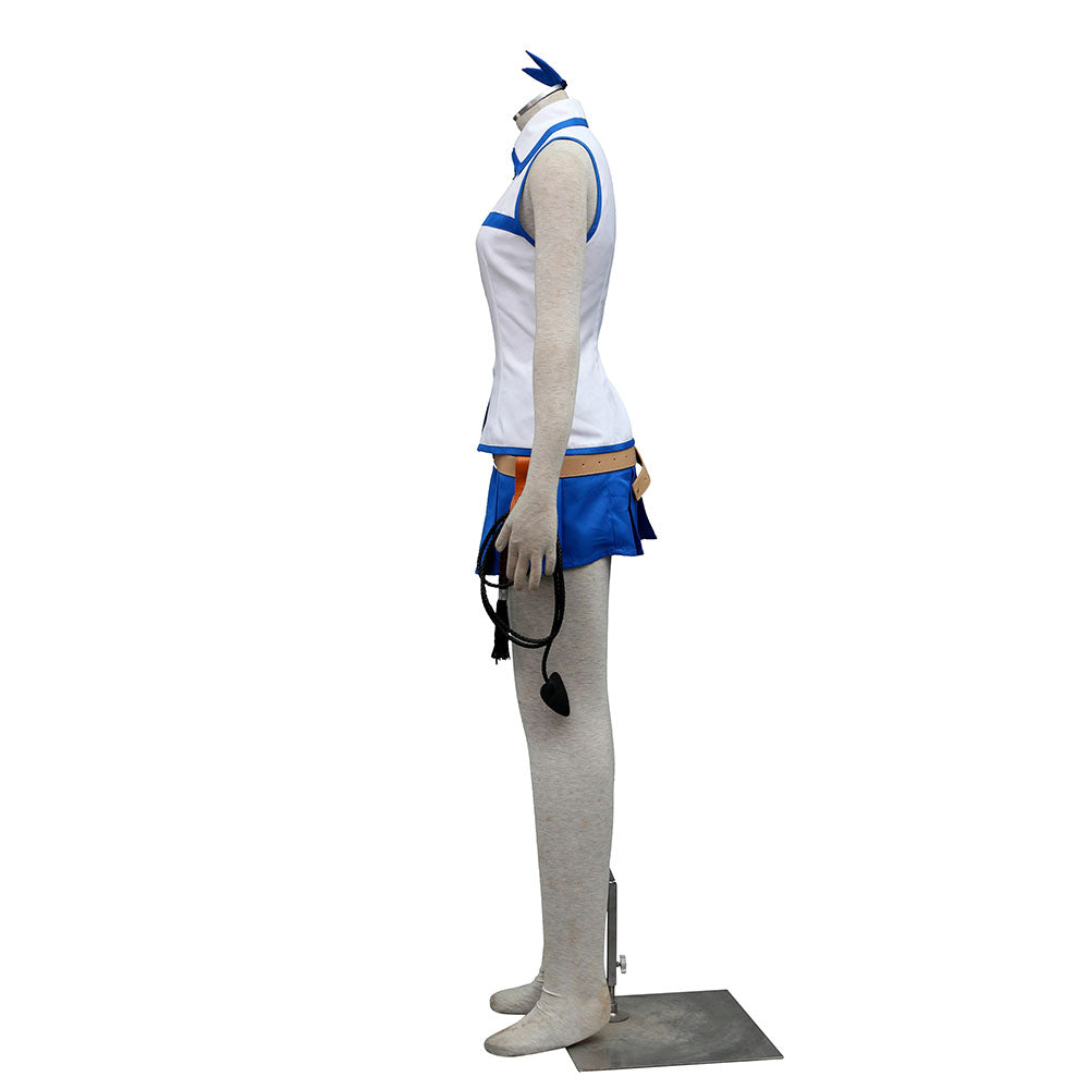 Fairy Tail Costume Lucy Heartfilia Normal Uniform Cosplay Set with Eridanus for Women and Kids