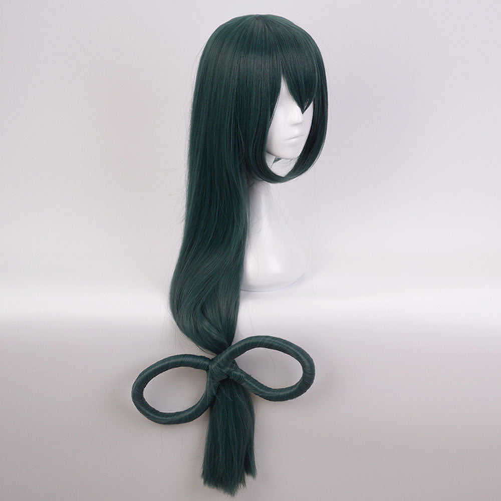 Anime My Hero Academia Costume Asui Tsuyu Training/Gym Cosplay Outfit with Wig