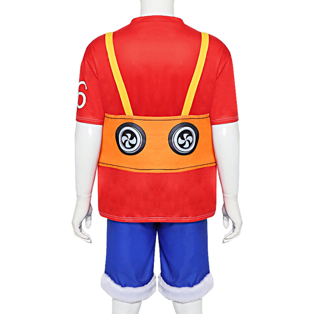 One Piece Film Red Costumes Monkey D Luffy Cosplay Set With Hat for Men