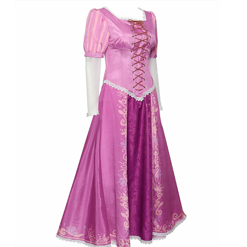 Tangled Costumes Princess Rapunzel Cosplay Light Purple Dress for Women and Kids