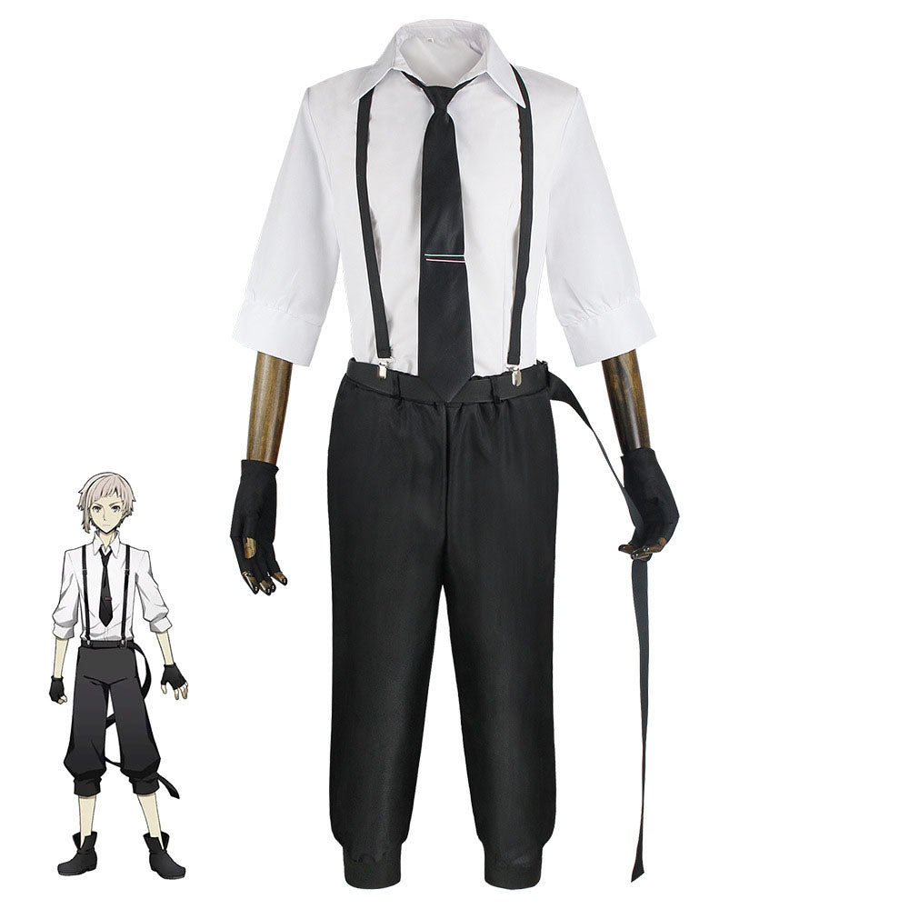 Bungou Stray Dogs Costume Atsushi Nakajima Cosplay full Outfit with Accessories for Men