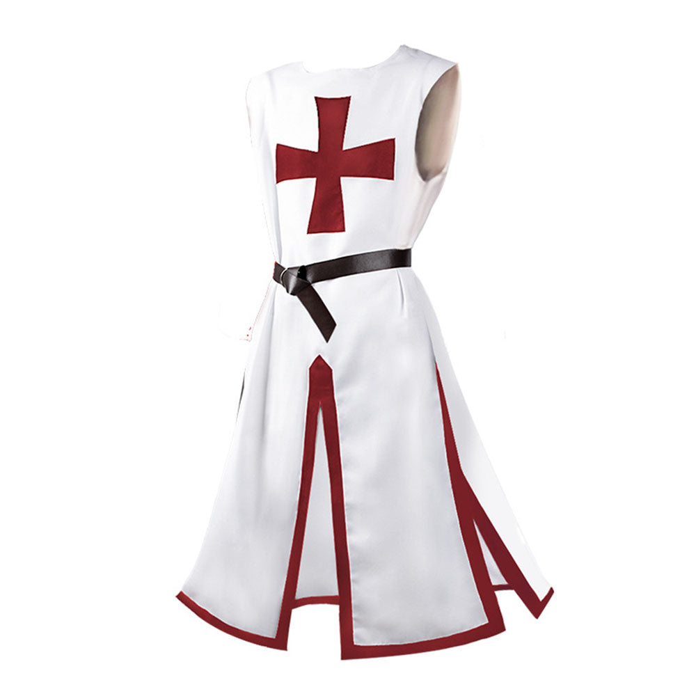 Halloween Costume Coat Middle Age Cross Cosplay Long Coat with Belt for Men