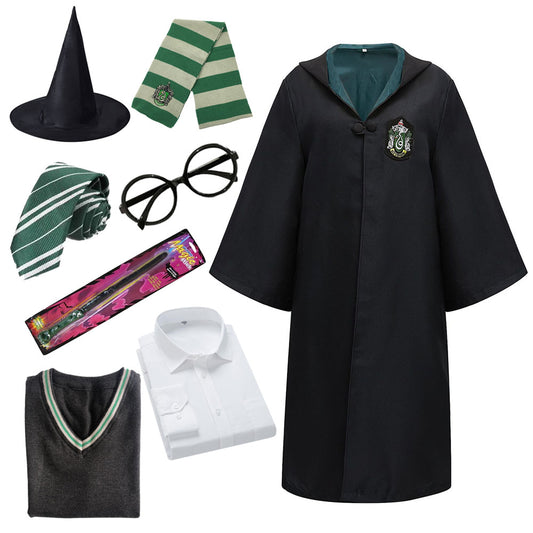8PCS Kids And Adults Harry Potter Cosplay Costume Cloak Sweater Hat Scarf Shirt With Accessories