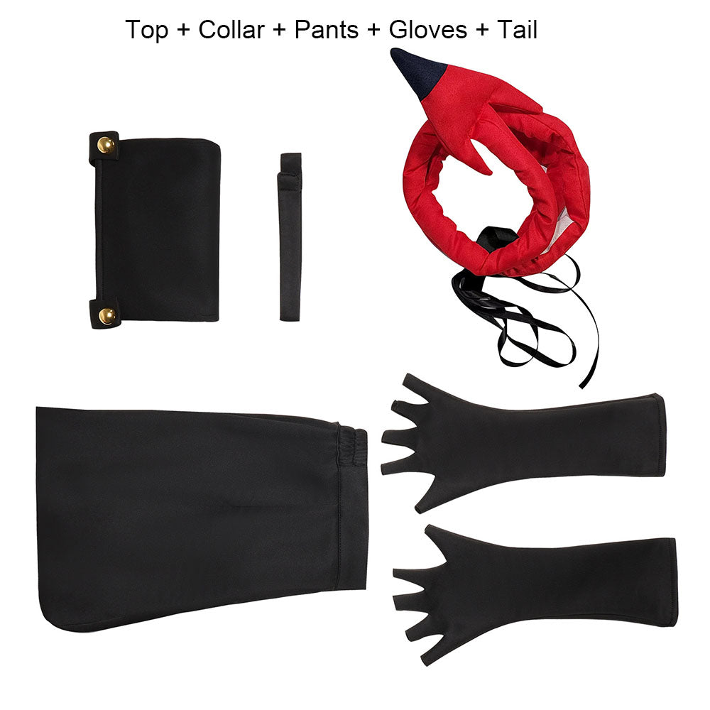 Hazbin Hotel Costume Vaggie Cosplay full Set with Tail Accessories for Women