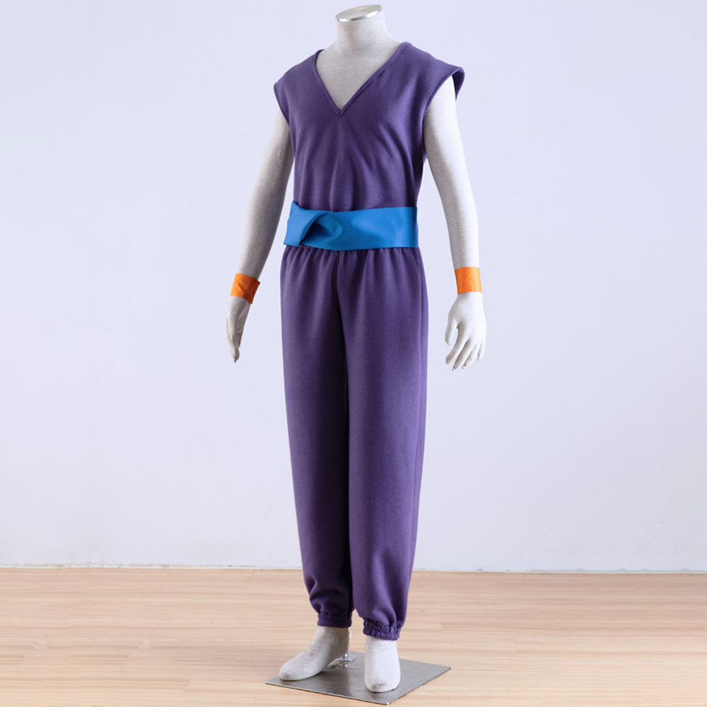 Dragon Ball Costume Piccolo Trainning Purple Suit Cosplay with Accessories for Men and Kids