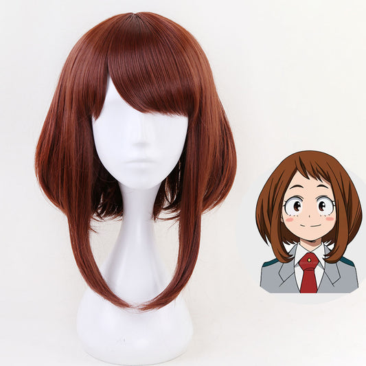 Anime My Hero Academia Uraraka Ochaco Cosplay Wig Heat Resistant Sythentic Hair