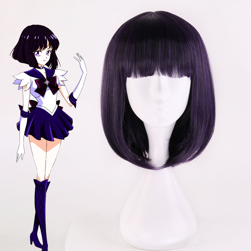 Anime Sailor Moon Sailor Saturn Hotaru Tomoyo Cosplay Wig Heat Resistant Sythentic Hair