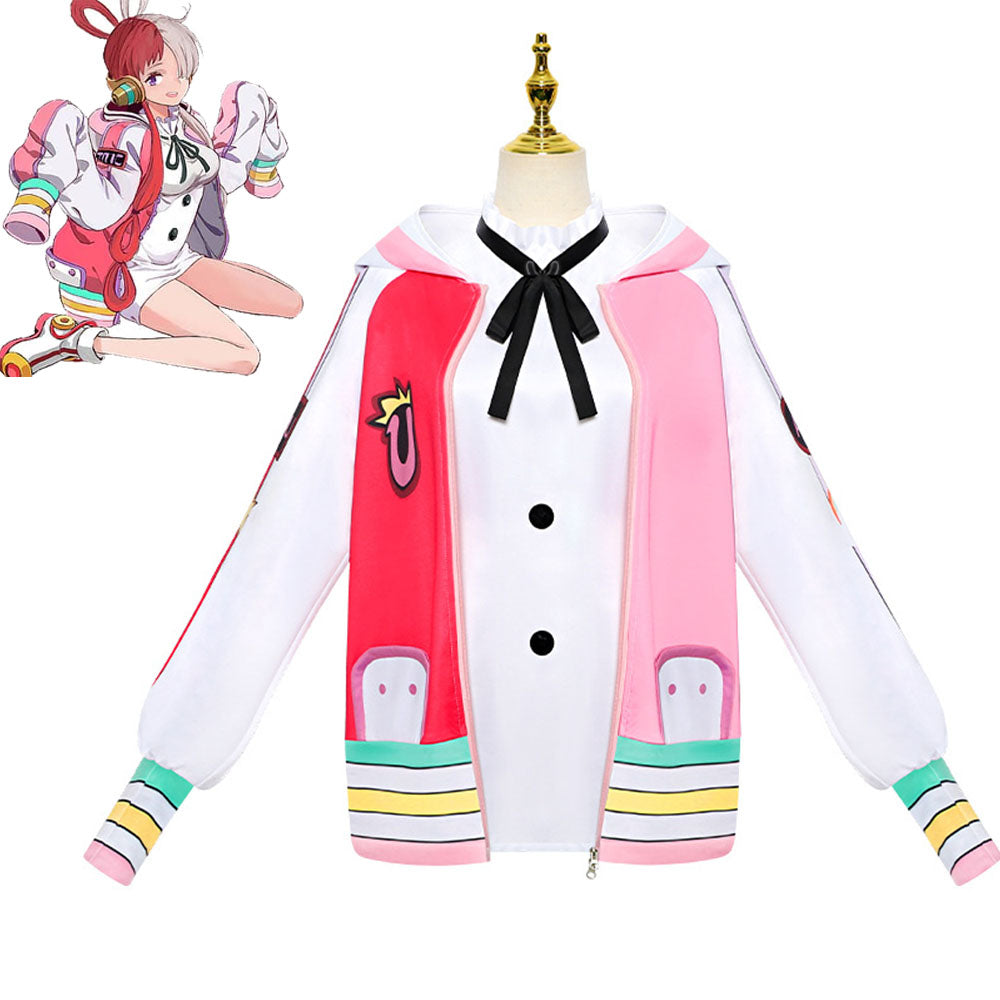 One Piece Film Red Costumes Shanks Daughter Uta Cosplay Jacket for Women