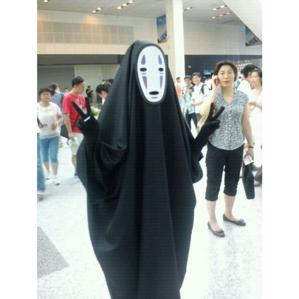 Spirited Away Costume Kaonashi Cosplay Suit with Mask for Adults and Kids