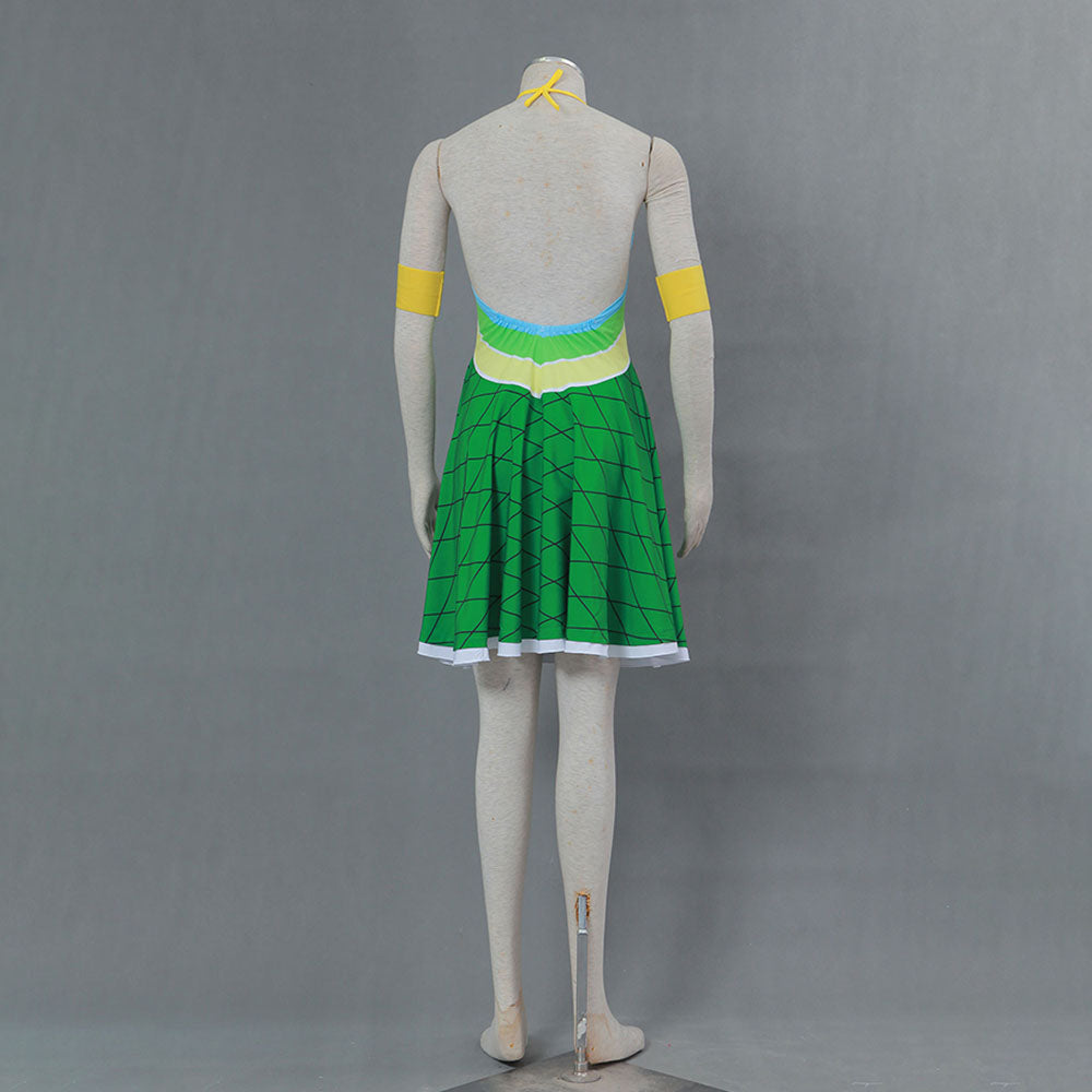 Fairy Tail Costume Tenrou Island Arc Wendy Marvell Green Cosplay Dress for Women and Kids