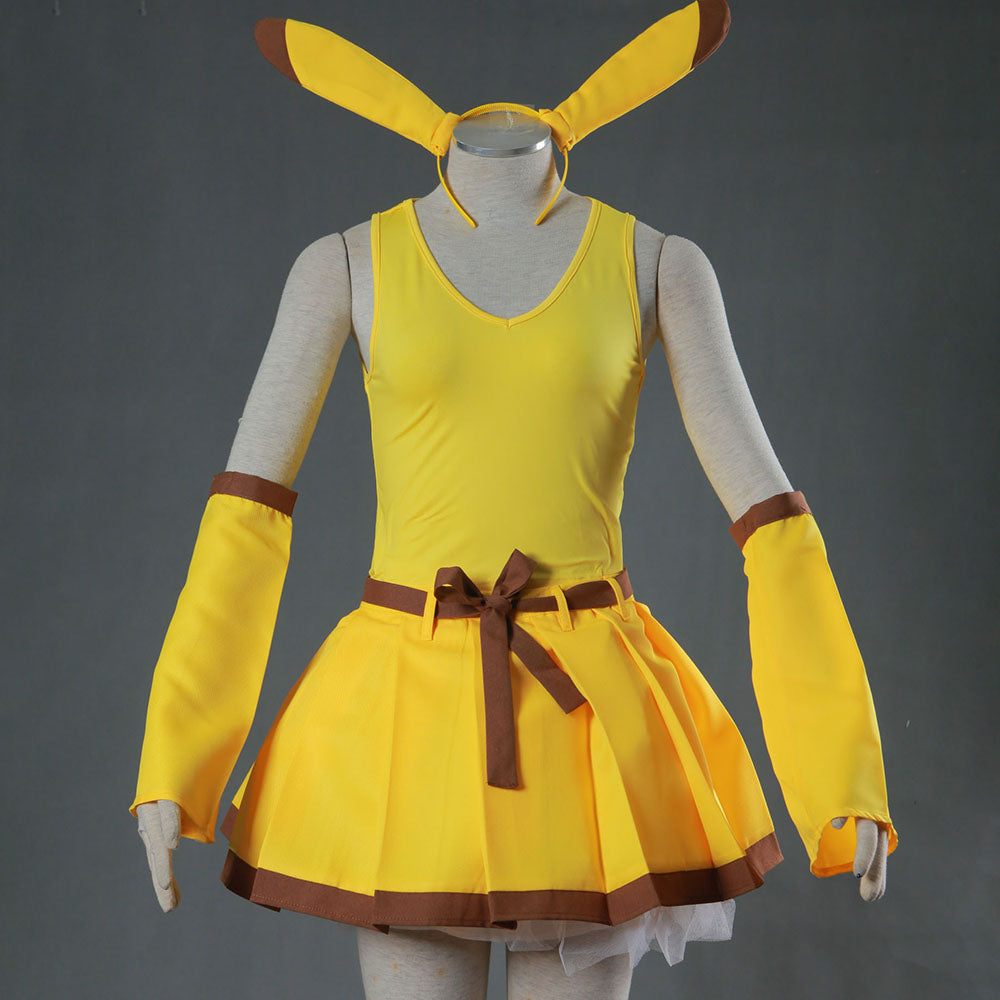Pokemon Monster Pikachu Personification Cosplay Suit full Set for Women and Kids