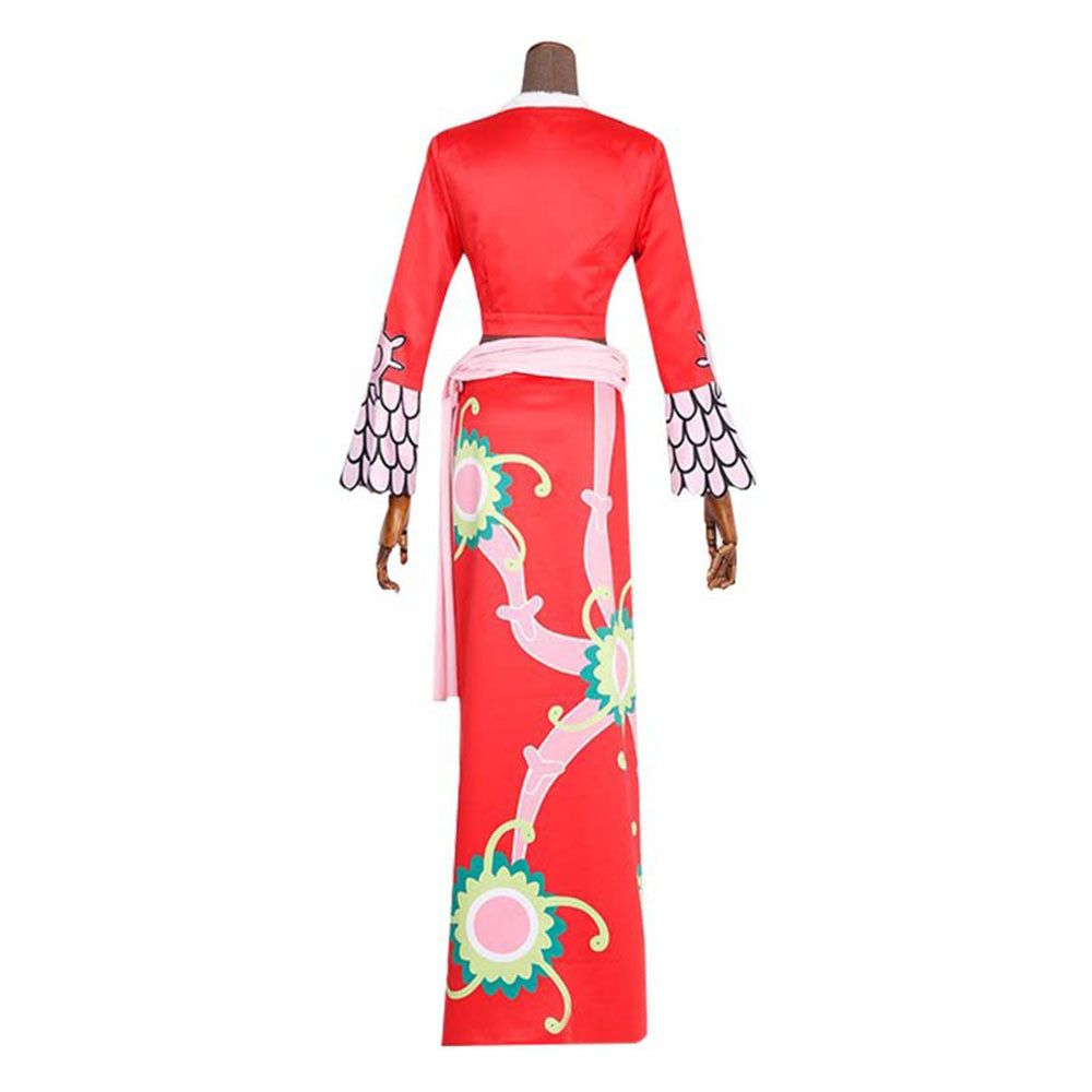 One Piece Costumes Boa Hancock Cosplay Dress Full Outfit with Snake Earrings for Women