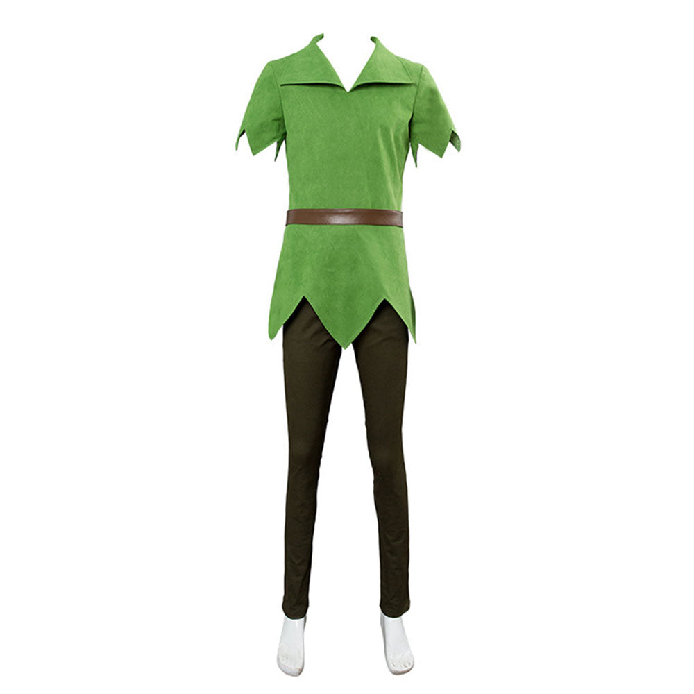 Peter Pan Costume Peter Pan Cosplay Green full outfit for Adults and Kids