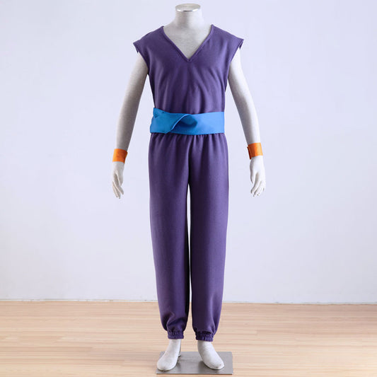 Dragon Ball Costume Piccolo Trainning Purple Suit Cosplay with Accessories for Men and Kids