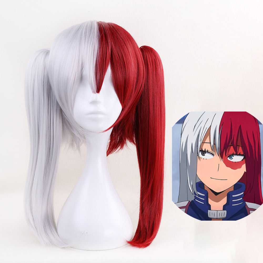 Anime My Hero Academia Todoroki Shoto Female Cosplay Wig Heat Resistant Sythentic Hair