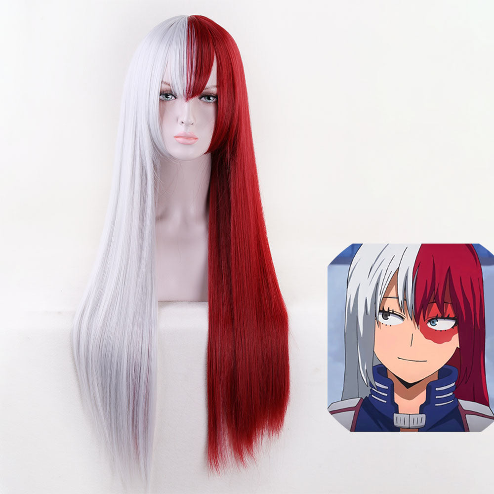 Anime My Hero Academia Female Todoroki Shoto Cosplay Wig Heat Resistant Sythentic Hair