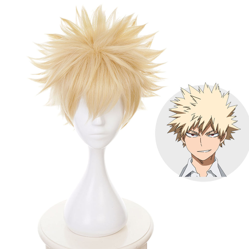 Anime My Hero Academia Bakugou Katsuki Cosplay Wig Heat Resistant Sythentic Hair
