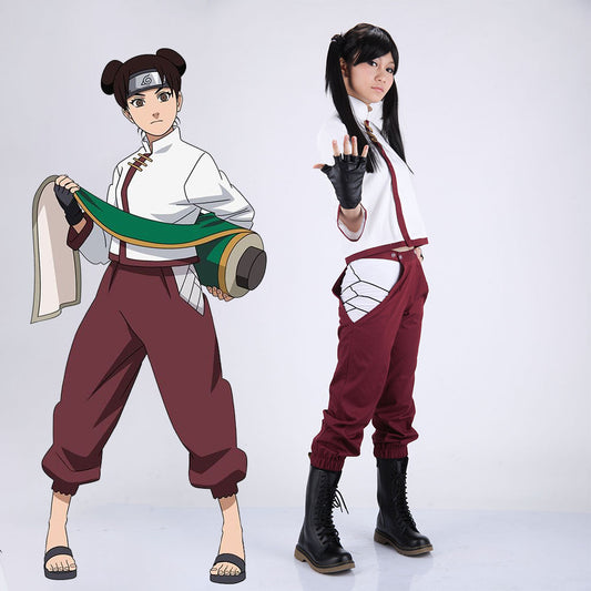 Naruto Shippuden Costume Tenten Cosplay full Outfit for Women and Kids