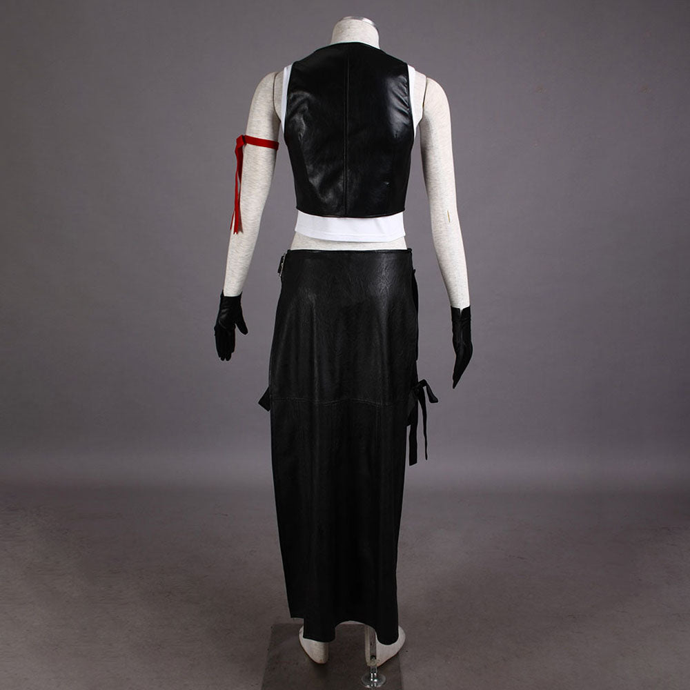 Final Fantasy 7 Costume Tifa Lockhart Cosplay Black Full Outfit for Women and Kids
