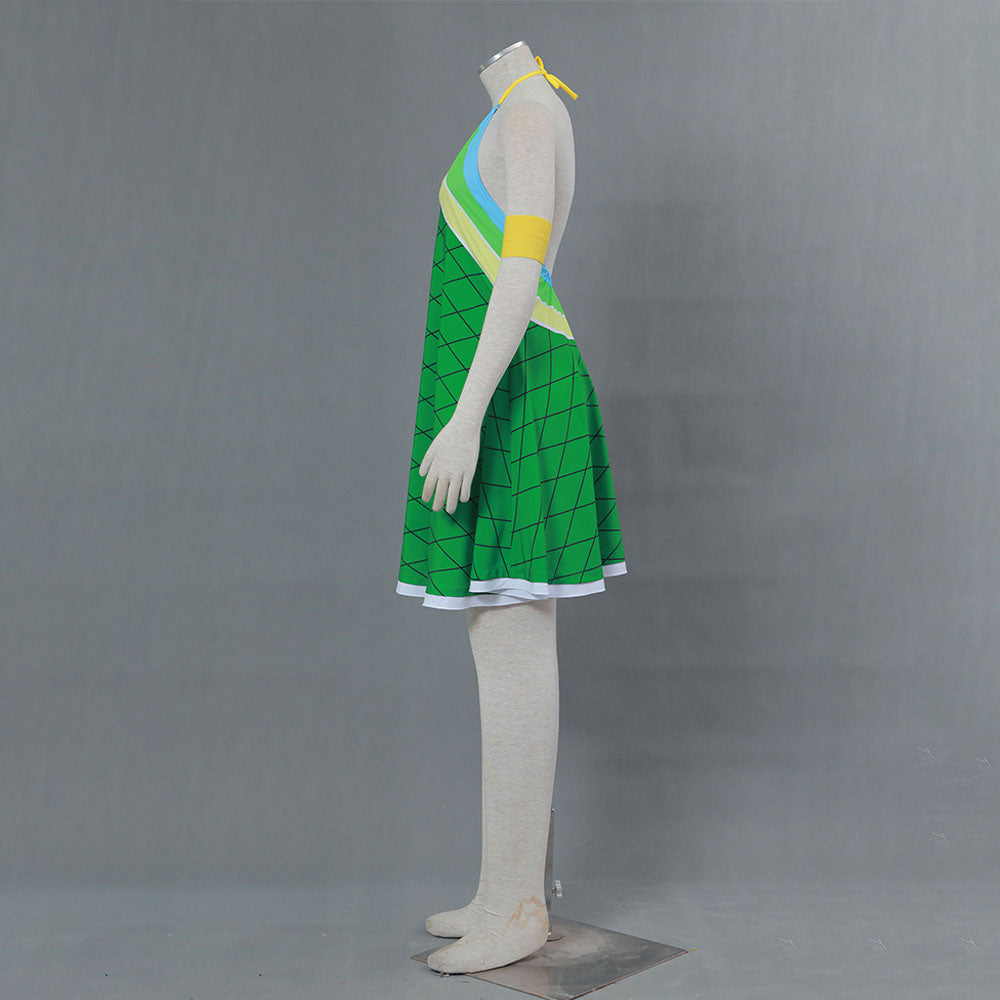 Fairy Tail Costume Tenrou Island Arc Wendy Marvell Green Cosplay Dress for Women and Kids