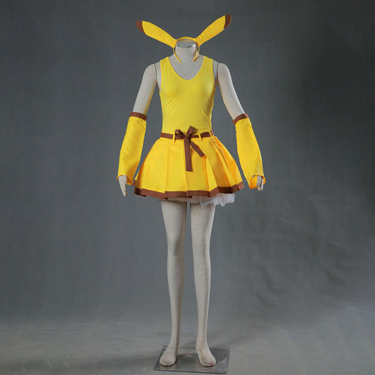 Pokemon Monster Pikachu Personification Cosplay Suit full Set for Women and Kids