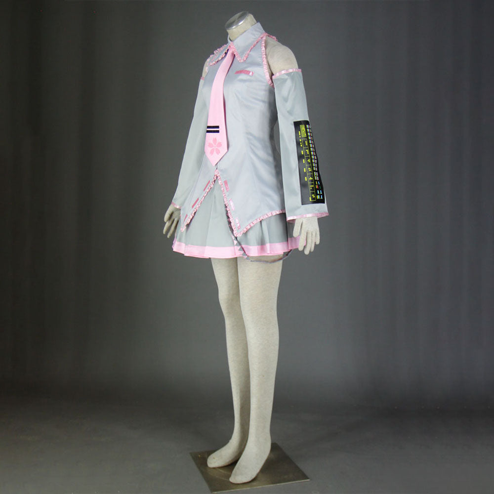 Women and Kids Vocaloid Sakura Hatsune Miku Silver Cosplay Costume with Accessories
