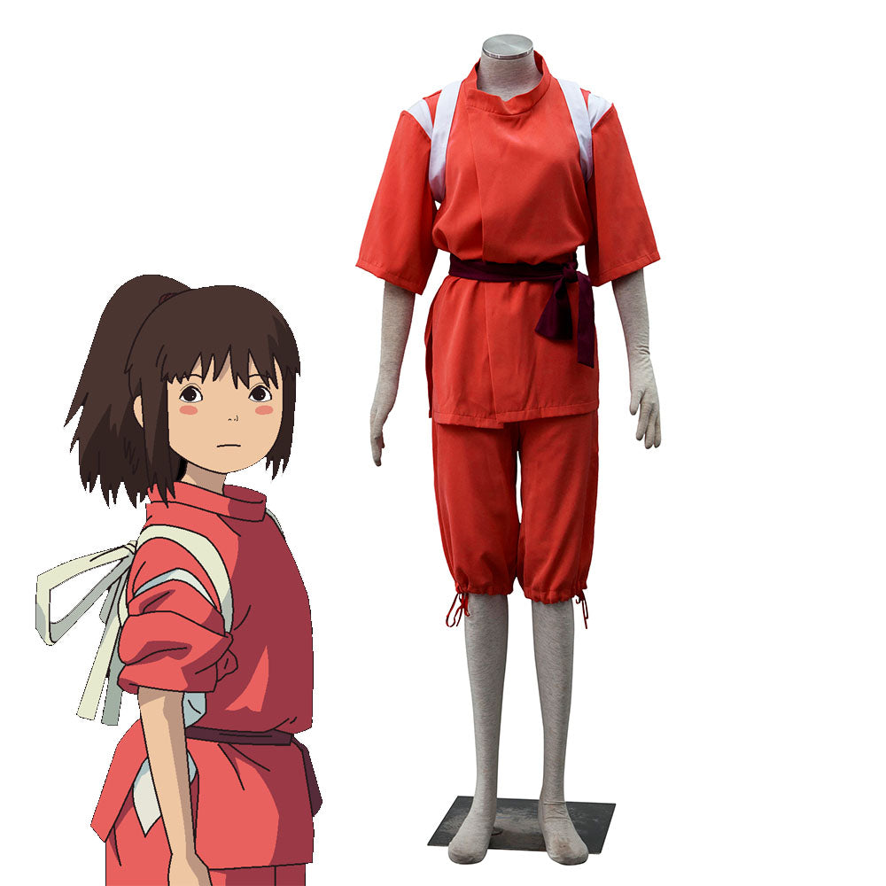 Spirited Away Costume Ogino Chihiro Kimono Cosplay Suit for Women and Kids