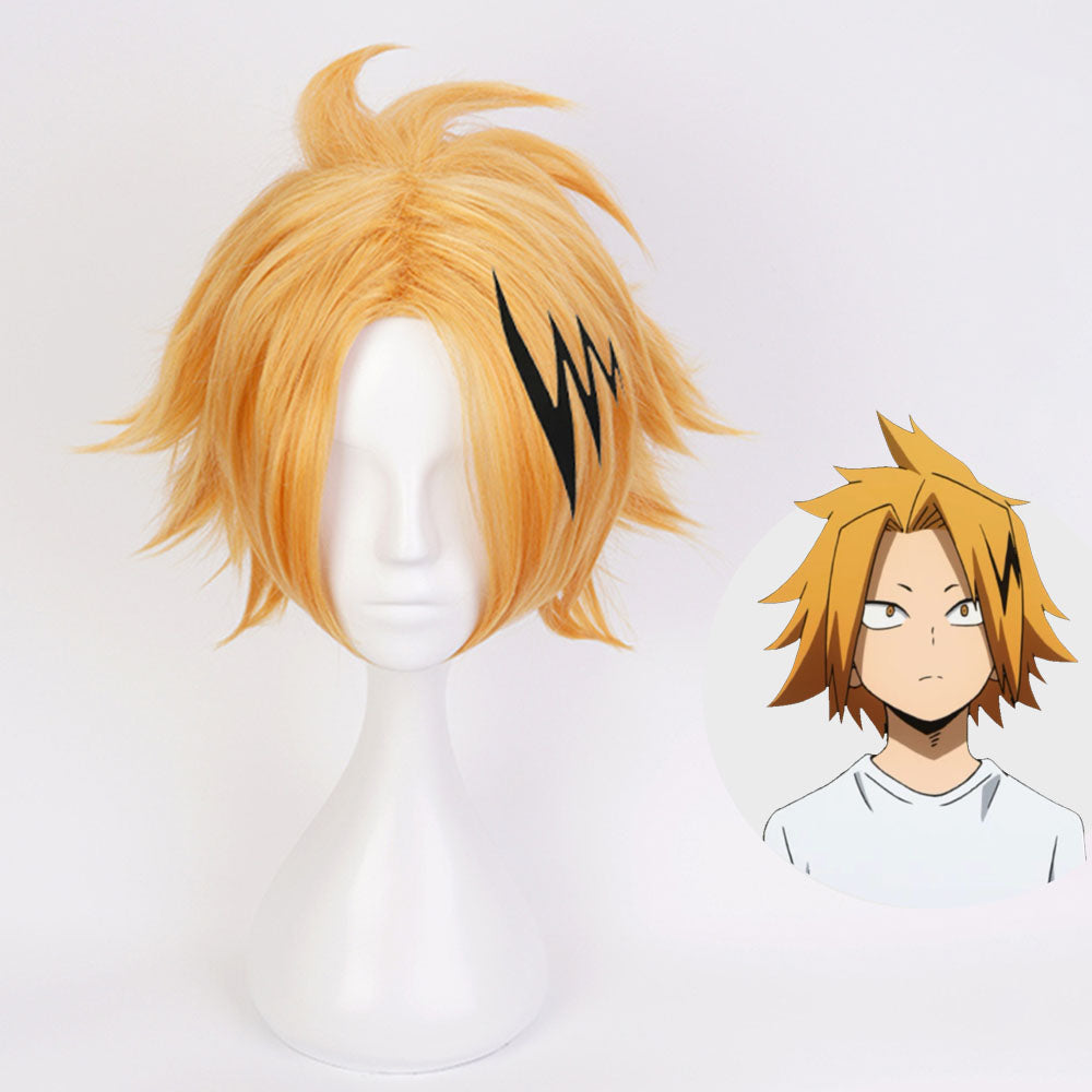 Anime My Hero Academia Kaminari Denki Cosplay Wig Heat Resistant Sythentic Hair