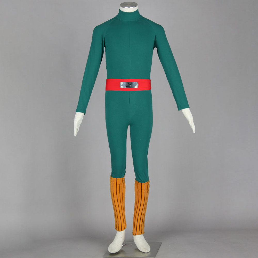 Naruto Costume Rock Lee Childhood Green Cosplay full Outfit for Men and Kids