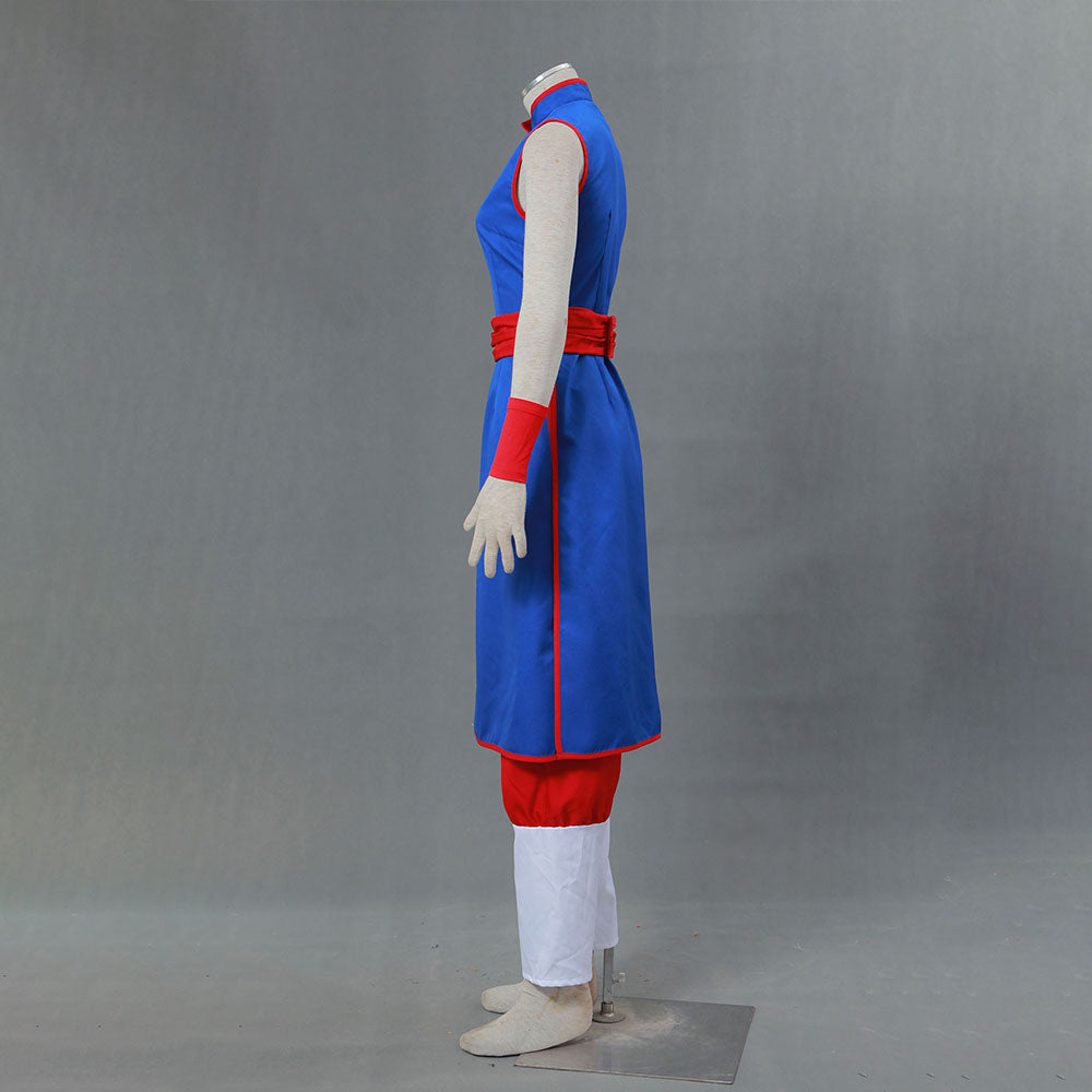 Dragon Ball Costume Chichi Before Marriage Blue Cosplay Suit with Accessories for Women and Kids