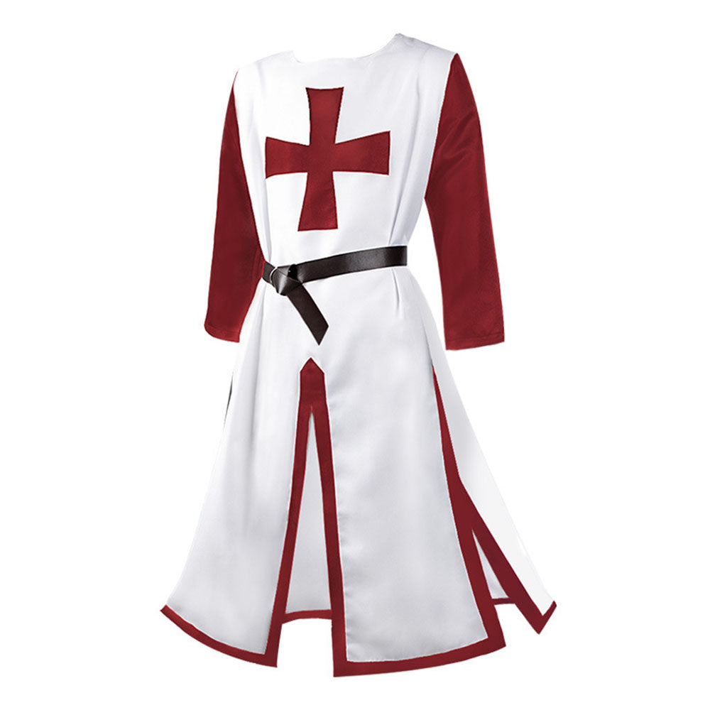 Halloween Costume Coat Middle Age Cross Cosplay Long Coat with Belt for Men