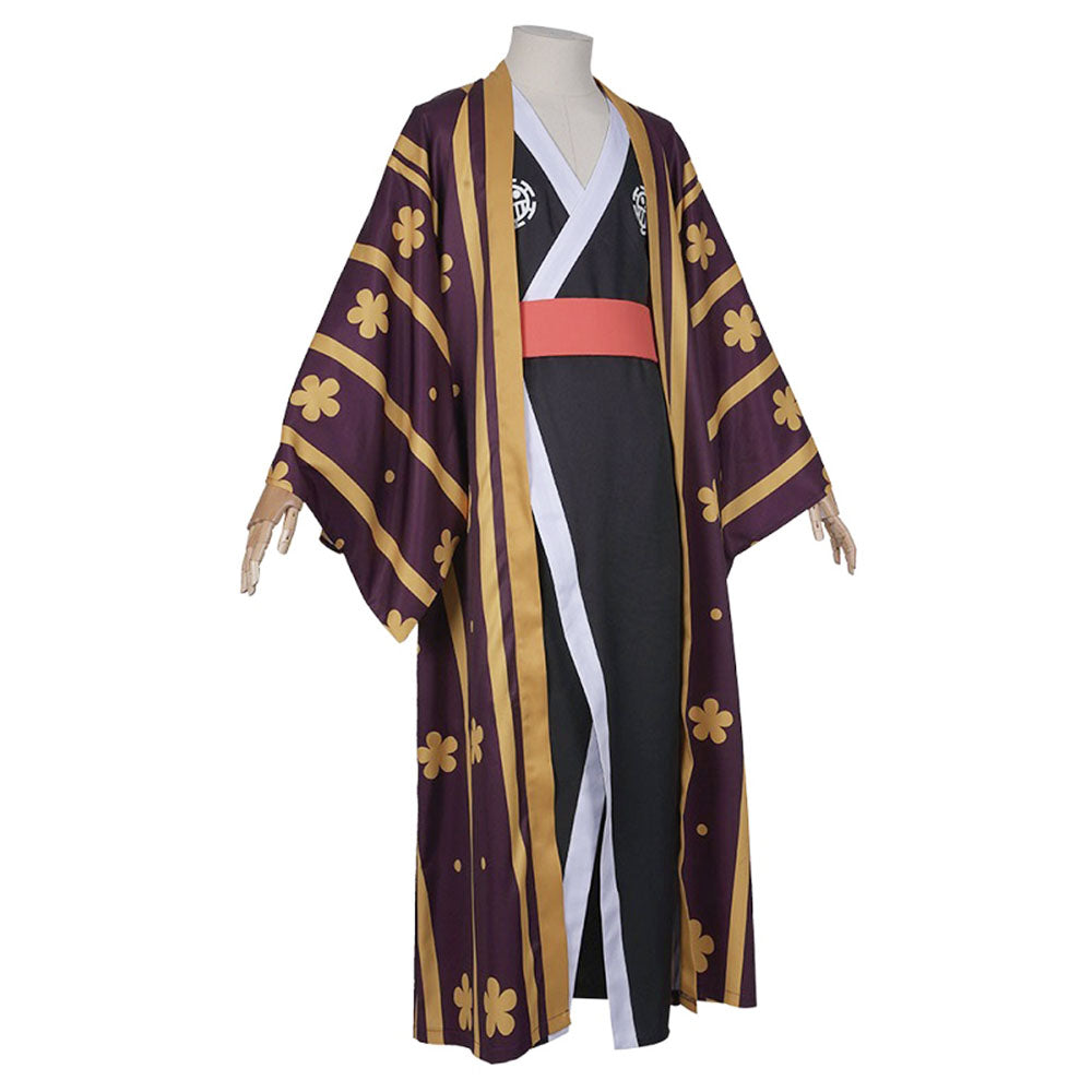 One Piece Wano Country Costumes Roronoa Zoro Luffy Trafalgar Law Cosplay Kimono Set For Men
