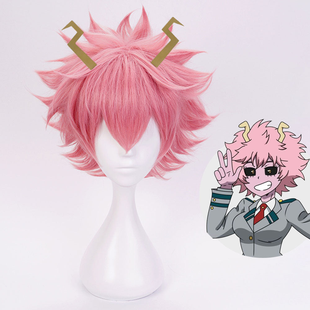 Anime My Hero Academia Ashido Mina Cosplay Wig Heat Resistant Sythentic Hair