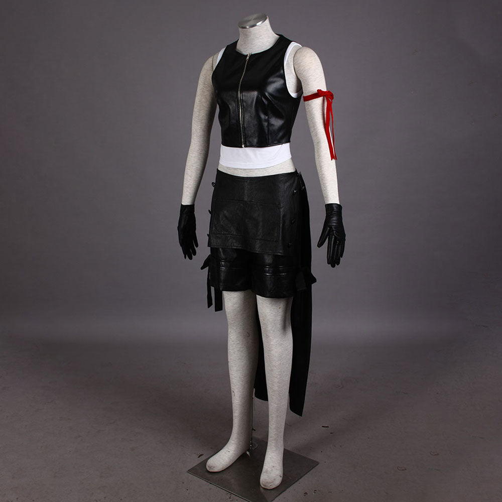 Final Fantasy 7 Costume Tifa Lockhart Cosplay Black Full Outfit for Women and Kids