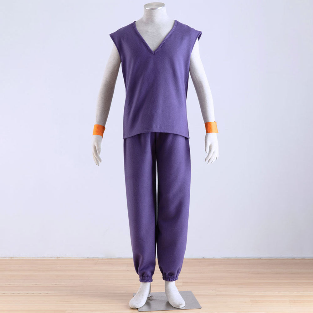 Dragon Ball Costume Piccolo Trainning Purple Suit Cosplay with Accessories for Men and Kids