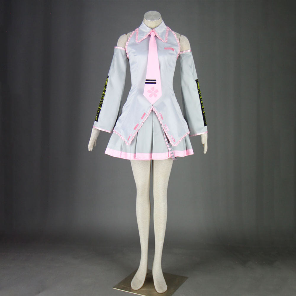 Women and Kids Vocaloid Sakura Hatsune Miku Silver Cosplay Costume with Accessories