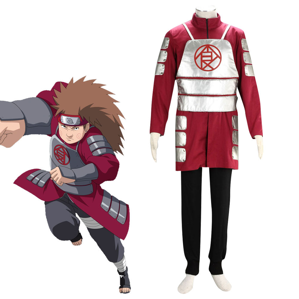 Naruto Shippuuden Costume Akimichi Chouji Red Cosplay full Outfit for Men and Kids