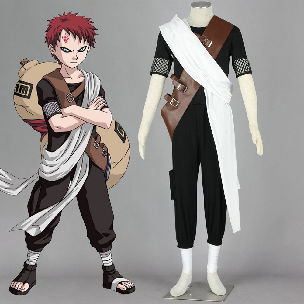 Naruto Costume Gaara Taking Chunin Exam Cosplay full Outfit for Men and Kids