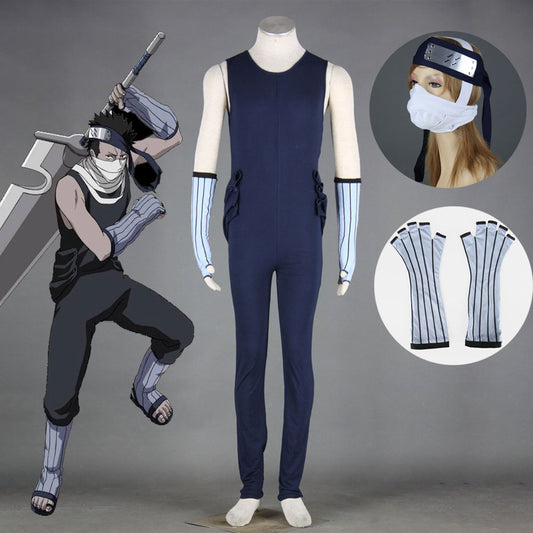 Naruto Costume Momochi Zabuza Cosplay full Outfit with Shoes for Men and Kids