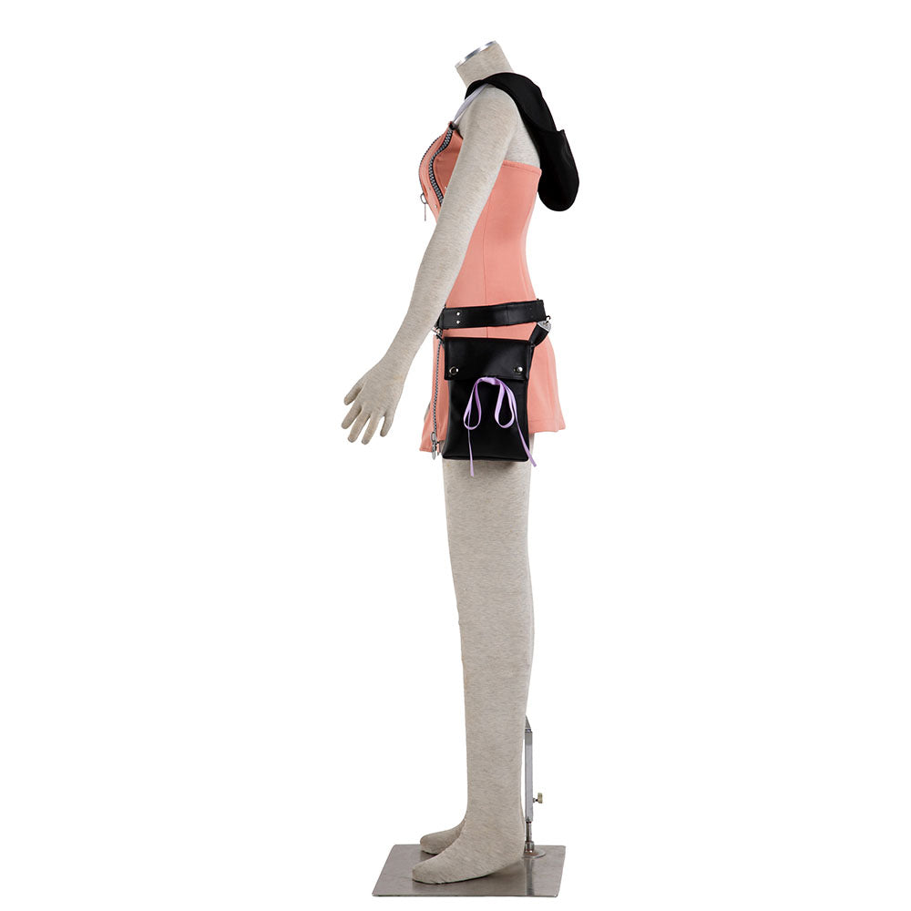 Kingdom Hearts Costume Kairi Cosplay full Outfit with Waist Bag for Women and Kids