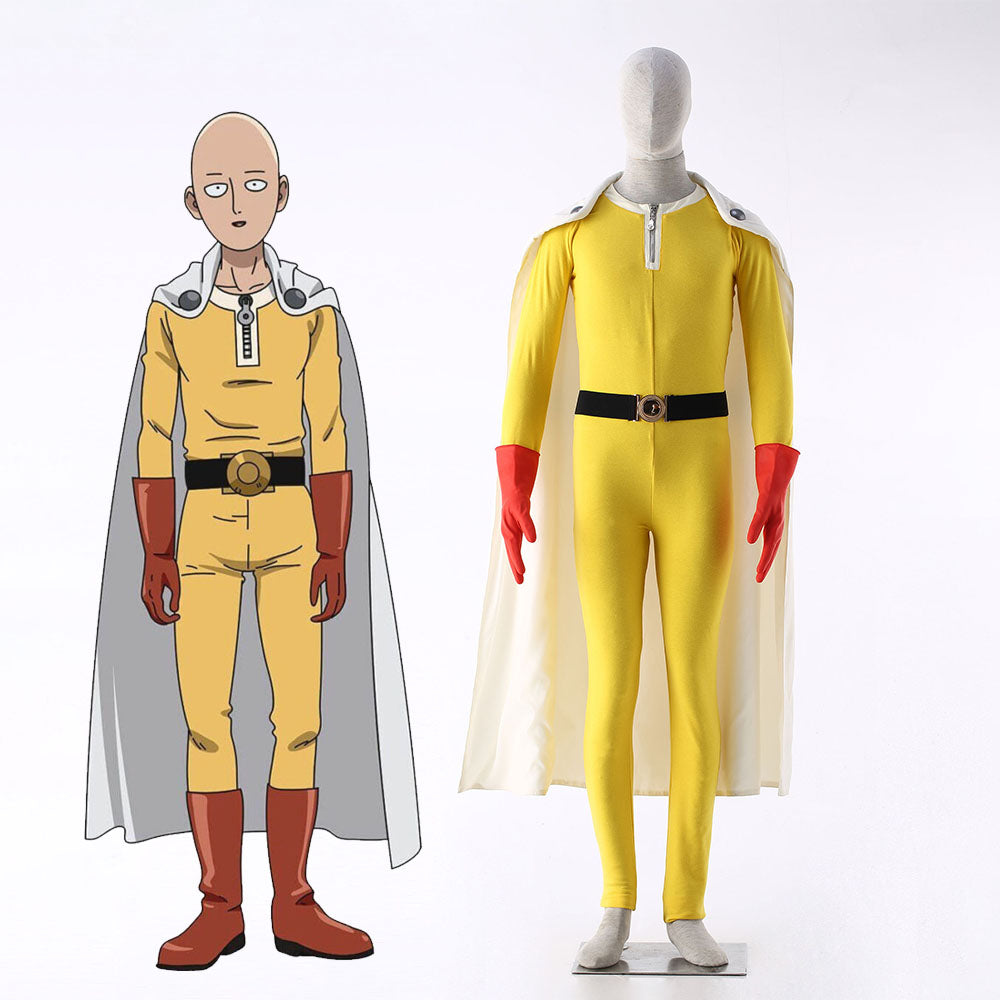 One-Punch Man Costume Saitama Cosplay full Outfit for Men and Kids