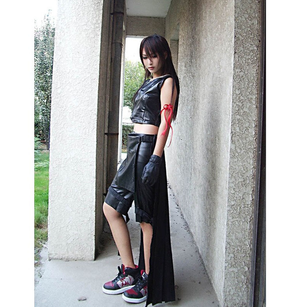 Final Fantasy 7 Costume Tifa Lockhart Cosplay Black Full Outfit for Women and Kids