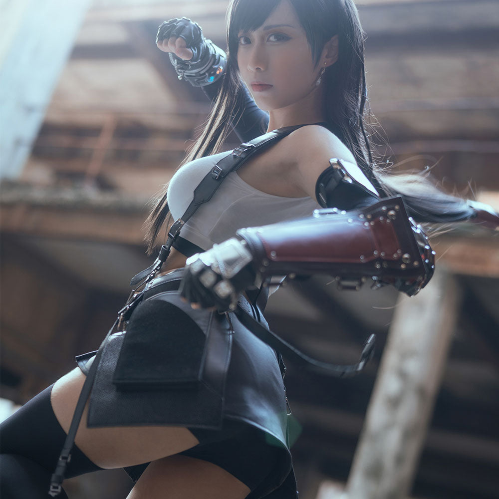Final Fantasy 7 Costume Tifa Lockhart Cosplay 100% Remastered Full Outfit for Women and Kids