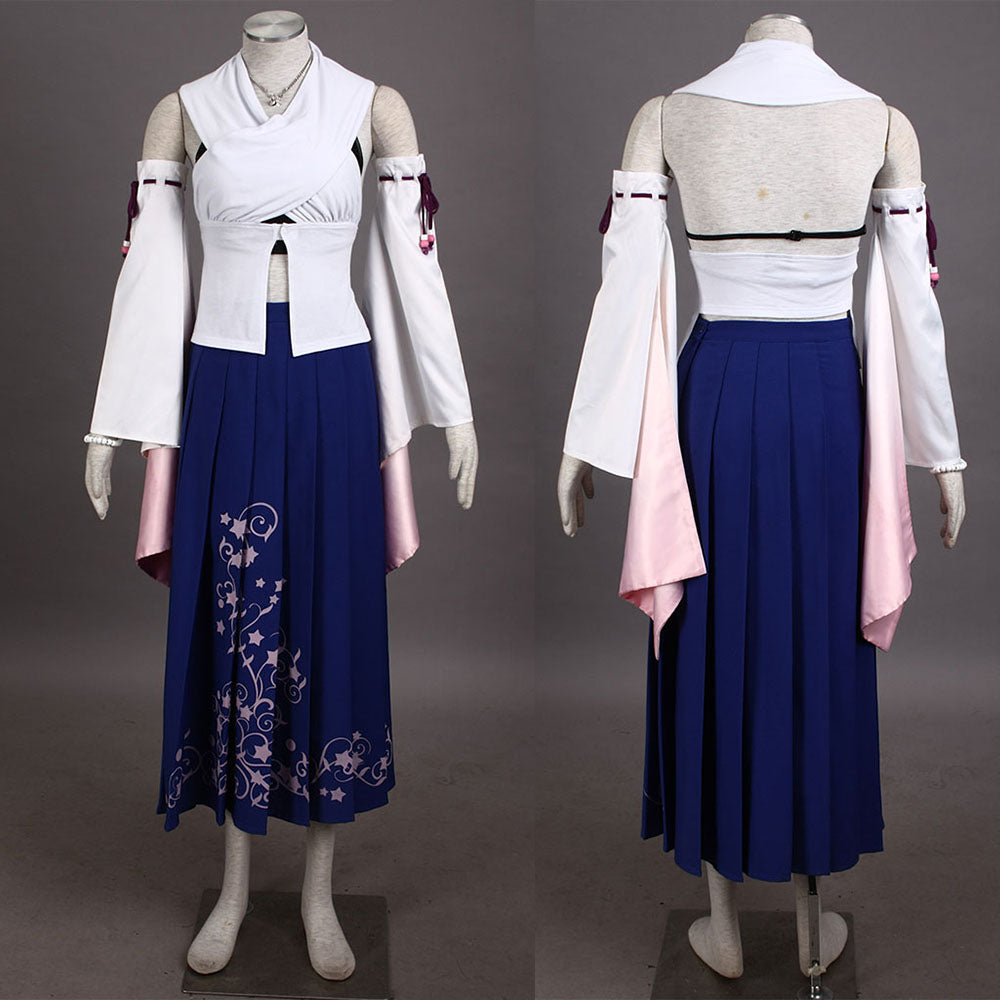 Final Fantasy X 10 Costume Yuna Cosplay Full Outfit for Women and Kids