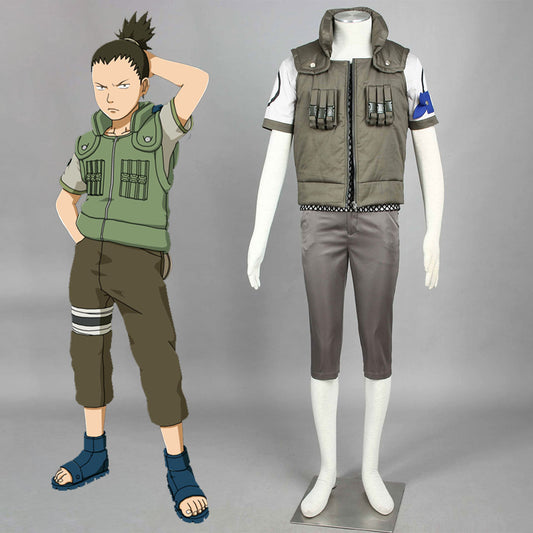 Naruto Costume Nara Shikamaru Saving Sasuke Cosplay full Outfit for Men and Kids