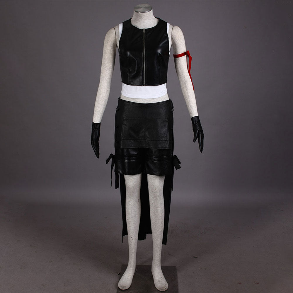 Final Fantasy 7 Costume Tifa Lockhart Cosplay Black Full Outfit for Women and Kids