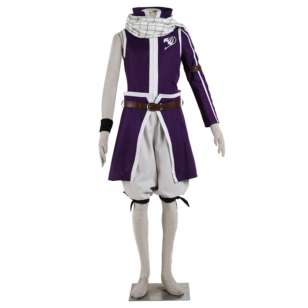 Fairy Tail Costume Grand Magic Games Etherious Natsu Dragneel Cosplay Full Outfit for Men and Kids